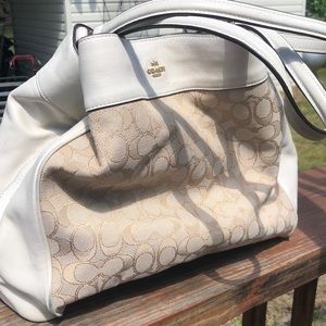 Gorgeous White and Cream Multi Pocket Coach